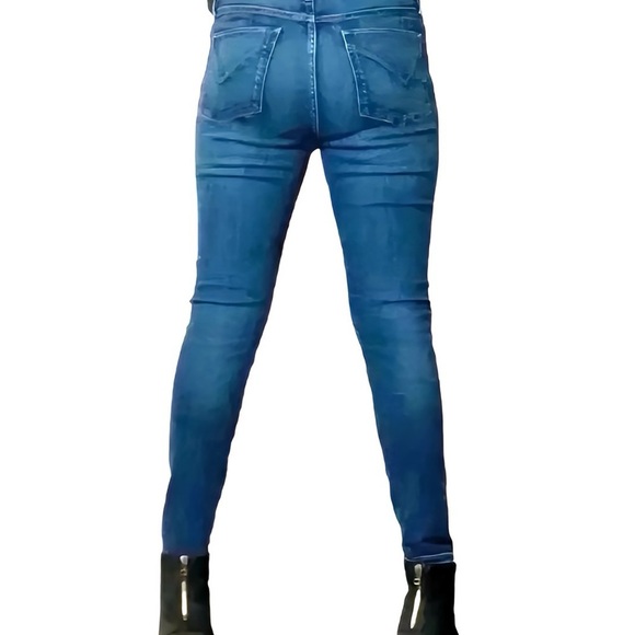 Hudson Barbara High Rise Skinny Jean Sz 30 Ankle with Side Stripe Stretch Denim - Picture 5 of 10
